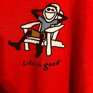 Life is Good Vintage Style Shirt Mens S/S Tee Relaxing In Adirondack Chair XXXL